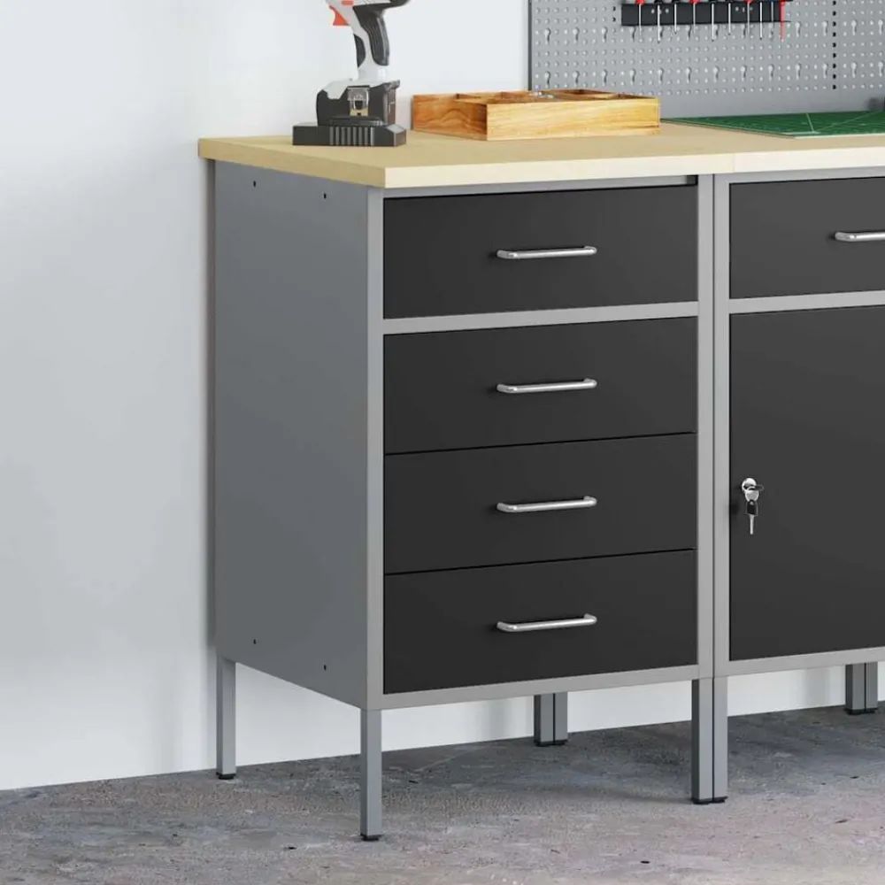 Werkbank met lade met opslag en Grijs 50 x 55 x 85 cm>vidaXL Discount