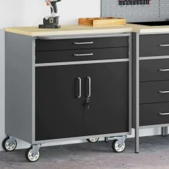 Werkbank met lade met wiel en Grijs 75 x 45 x 85 cm><noscript><img width=