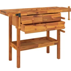 Bouwbeslag*vidaXL Werkbank met lades en bankschroeven 124x52x83 cm acaciahout