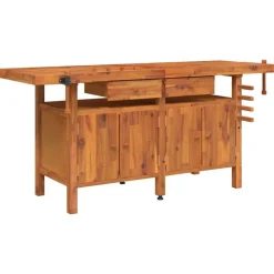 Werkbank met lades en bankschroeven 192x62x83 cm acaciahout>vidaXL Outlet