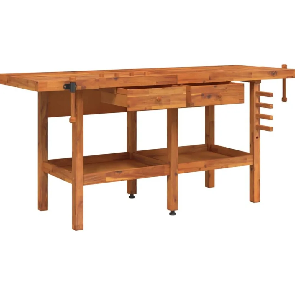 Werkbank met lades en bankschroeven 192x62x83 cm acaciahout>vidaXL