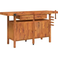Werkbank met lades en bankschroeven 162x62x83 cm acaciahout>vidaXL Sale