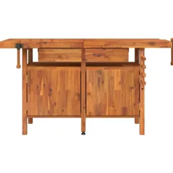 Werkbank met lades en bankschroeven 162x62x83 cm acaciahout><noscript><img width=