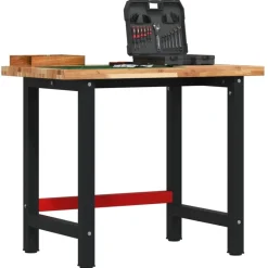 Werkbank rechthoekig 100x60x83 cm massief acaciahout>vidaXL Hot