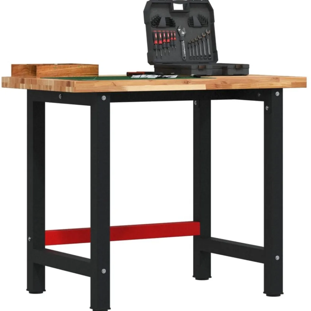 Werkbank rechthoekig 100x60x83 cm massief acaciahout>vidaXL Hot
