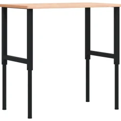 Bouwbeslag*vidaXL Werkbank rechthoekig 100x60x(71,5-98) cm massief beukenhout Bruin en zwart