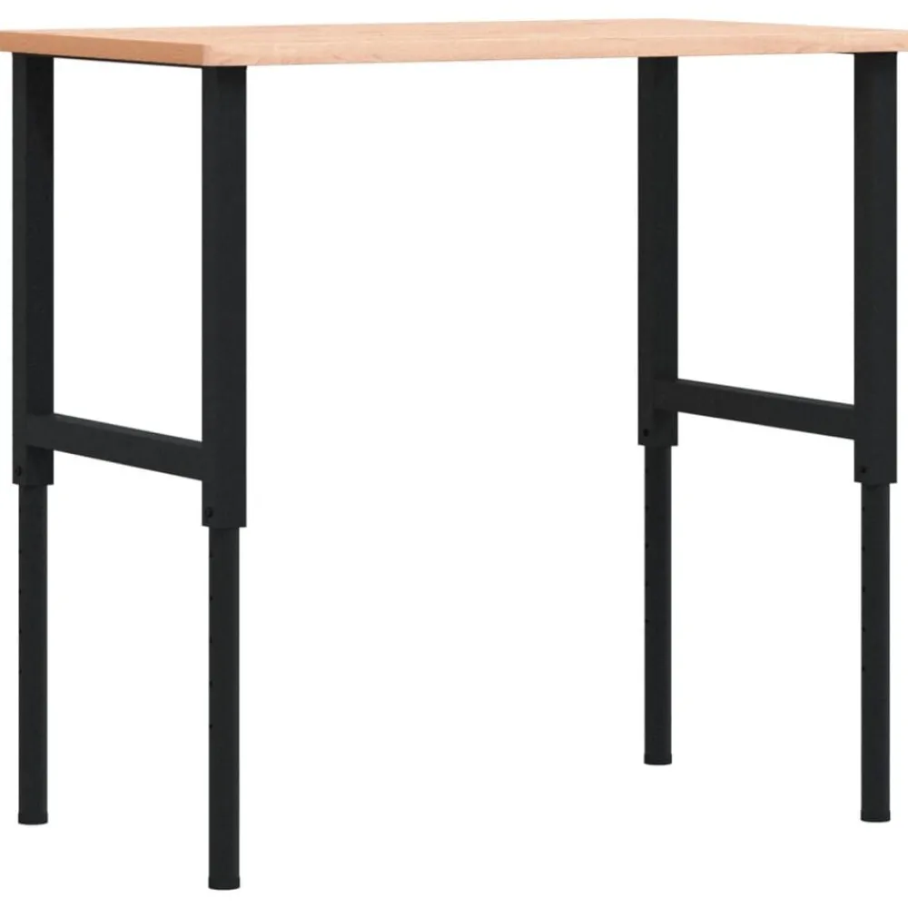 Bouwbeslag*vidaXL Werkbank rechthoekig 100x60x(71,5-98) cm massief beukenhout Bruin en zwart