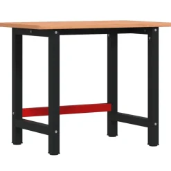 Bouwbeslag*vidaXL Werkbank rechthoekig 100x60x81,5 cm massief beukenhout Donkerbruin