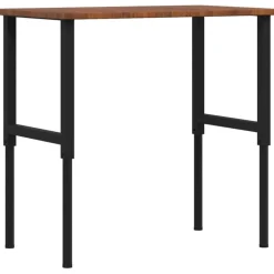 Bouwbeslag*vidaXL Werkbank rechthoek 100x60x(71,5-98) cm eikenhout donkerbruin Donkerbruin en zwart