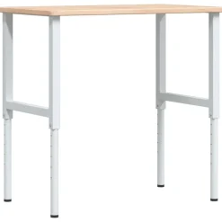 Werkbank rechthoekig 100x60x(71,5-98) cm massief eikenhout>vidaXL Outlet