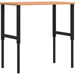 Bouwbeslag*vidaXL Werkbank rechthoekig 100x60x(71,5-98) cm massief beukenhout Donkerbruin en zwart