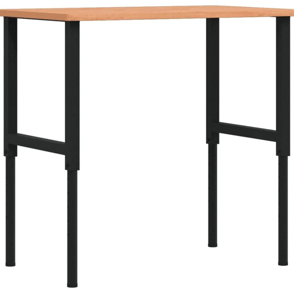Bouwbeslag*vidaXL Werkbank rechthoekig 100x60x(71,5-98) cm massief beukenhout Donkerbruin en zwart