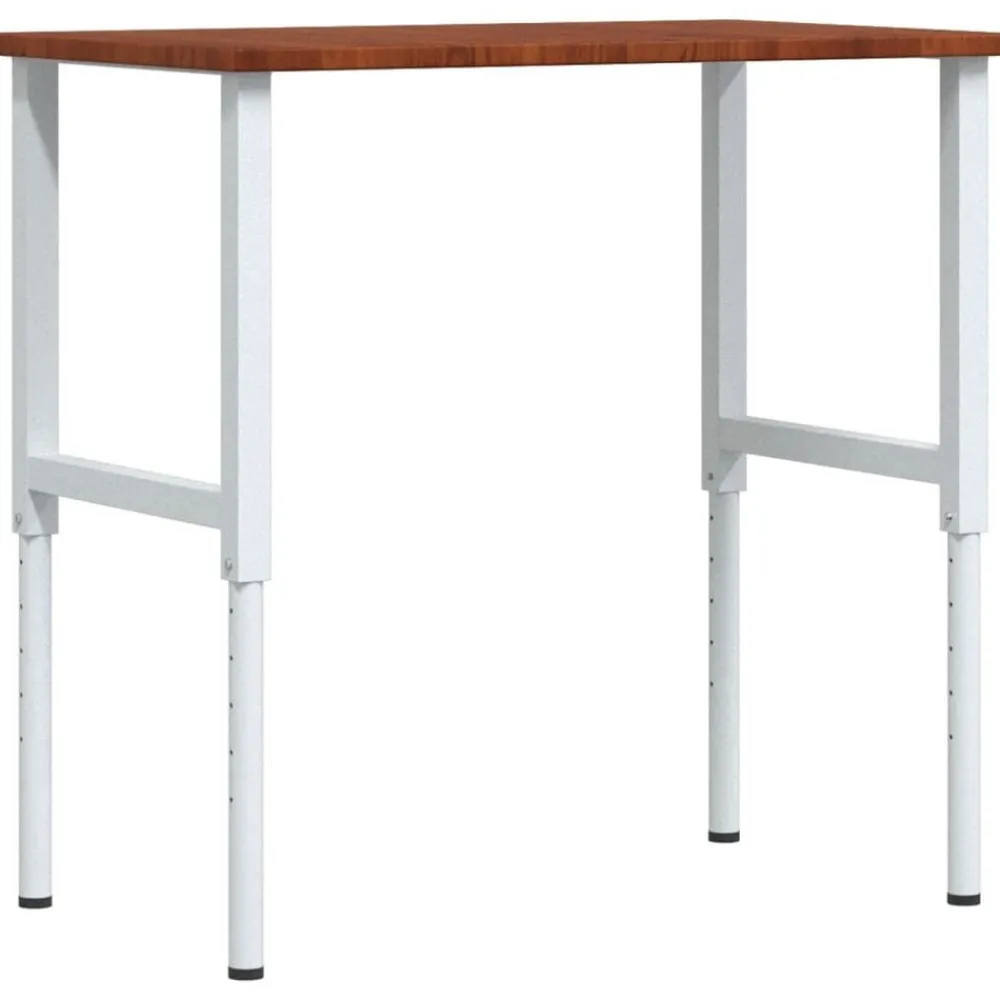 Bouwbeslag*vidaXL Werkbank rechthoek 100x60x(71,5-98) cm eikenhout donkerbruin Donkerbruin en wit