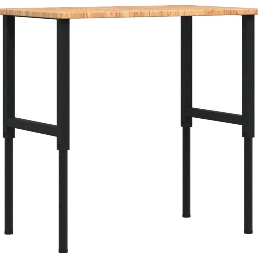Werkbank rechthoek 100x60x(71,5-98) cm eikenhout lichtbruin>vidaXL Discount