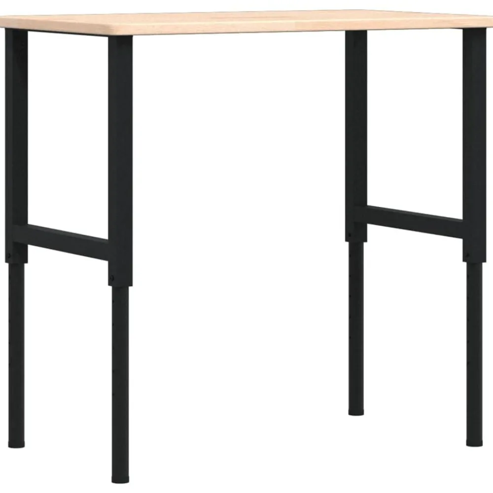 Bouwbeslag*vidaXL Werkbank rechthoekig 100x60x(71,5-98) cm massief eikenhout Bruin en zwart