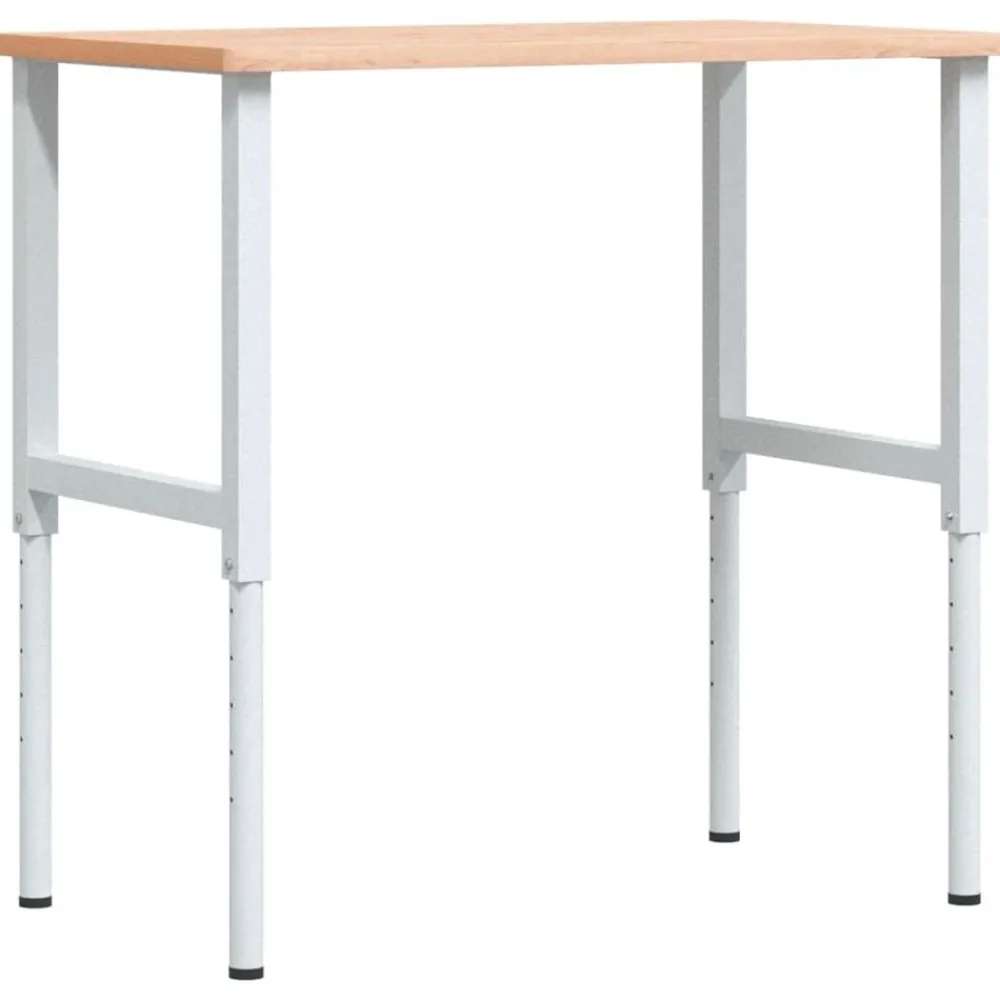 Bouwbeslag*vidaXL Werkbank rechthoekig 100x60x(71,5-98) cm massief beukenhout Bruin en wit