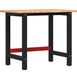 Bouwbeslag*vidaXL Werkbank rechthoek 100x60x81,5 cm massief eikenhout Lichtbruin