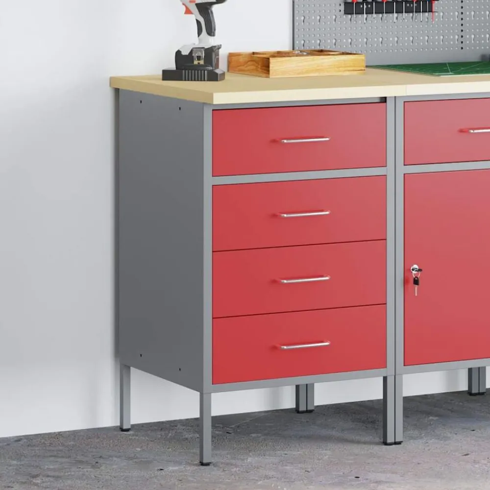 Werkbank en Grijs 50 x 55 x 85 cm Engineered hout en staal>vidaXL Sale