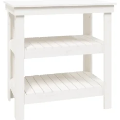 Bouwbeslag*vidaXL Werkbank 78,5x50x80 cm massief grenenhout Wit