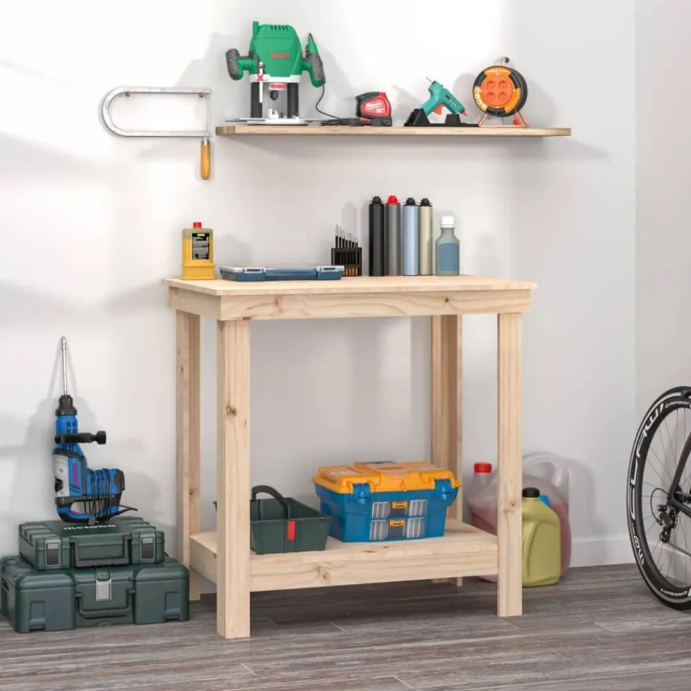 Werkbank 80x50x80 cm massief grenenhout>vidaXL Discount