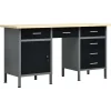 Werkbank 160x60x85 cm staal zwart>vidaXL