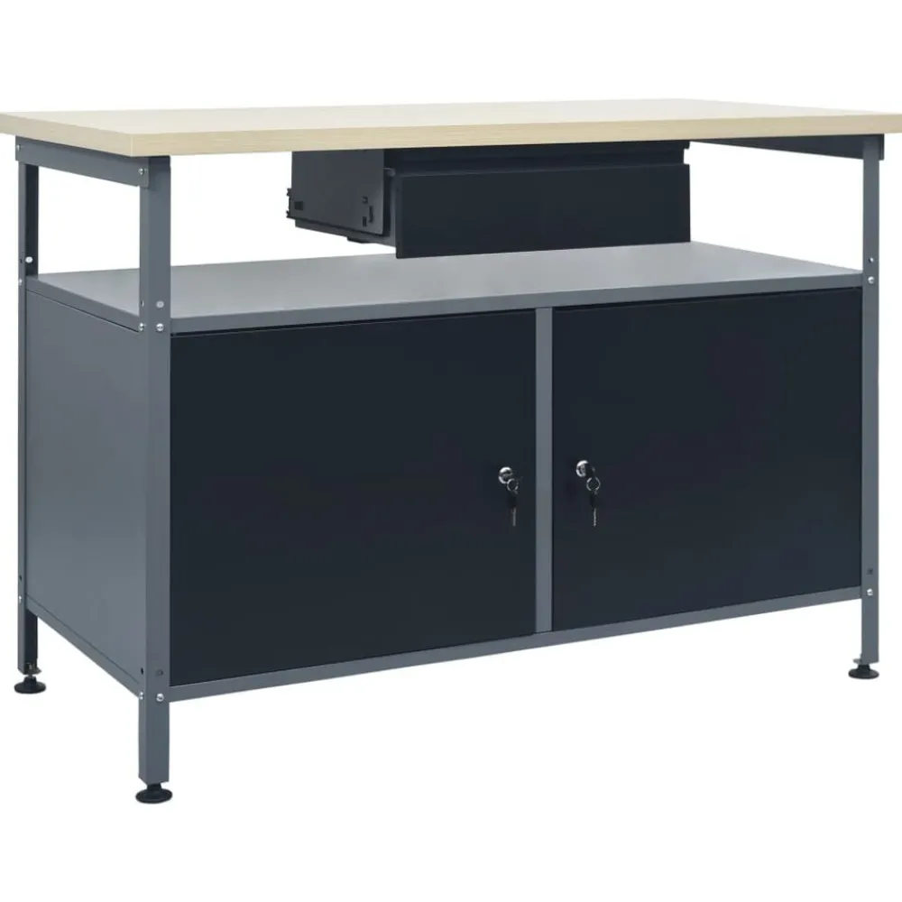 Bouwbeslag*vidaXL Werkbank 120x60x85 cm staal zwart