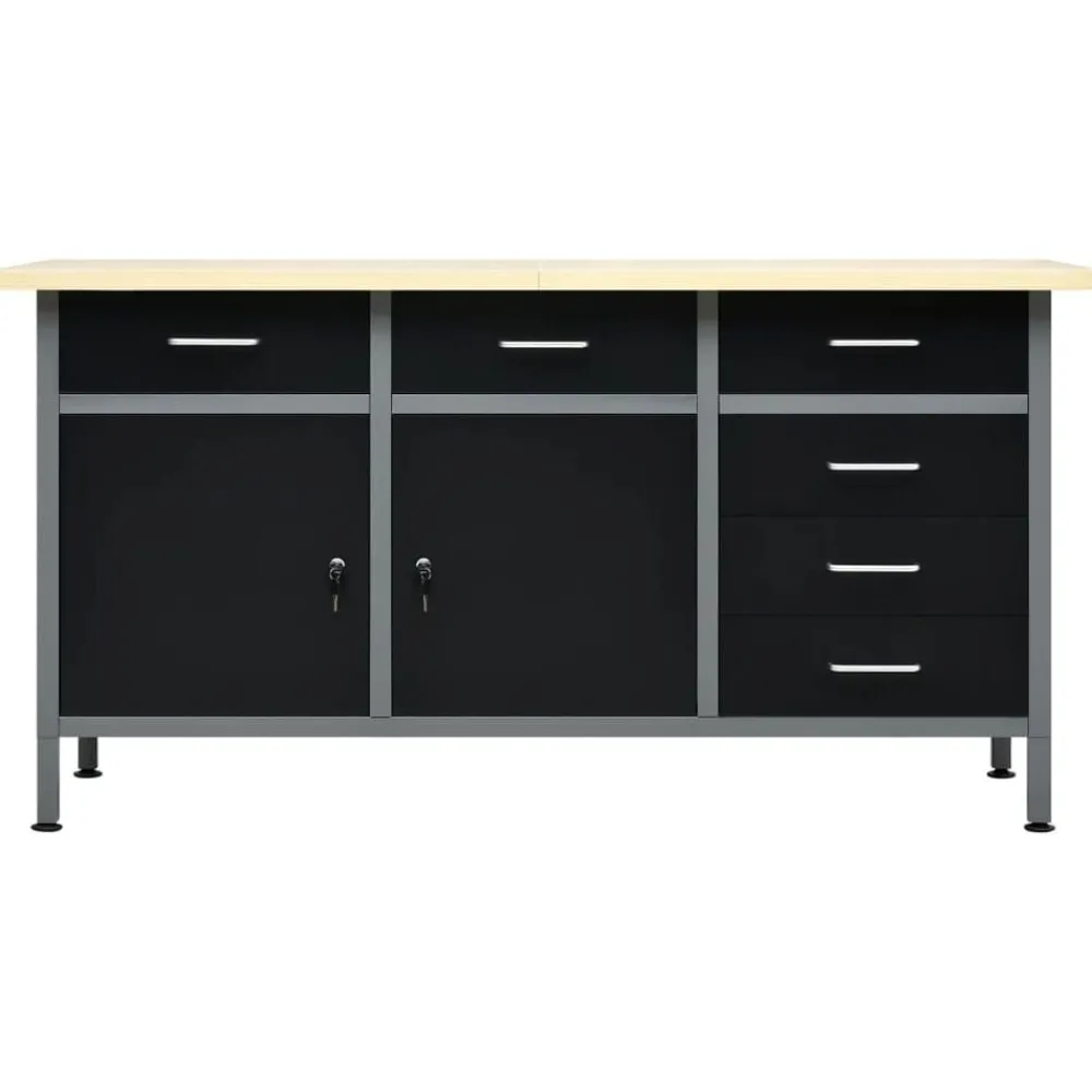 Bouwbeslag*vidaXL Werkbank 160x60x85 cm staal zwart