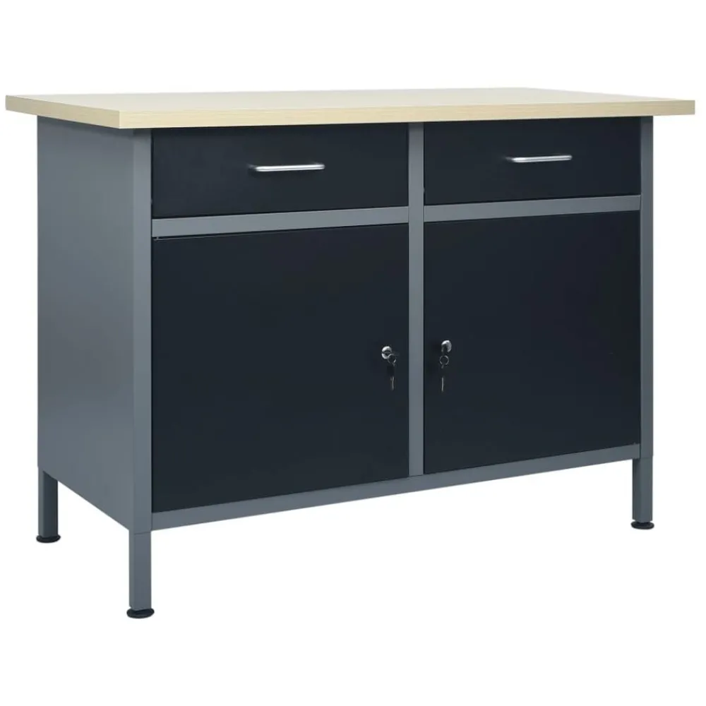 Werkbank 120x60x85 cm staal zwart>vidaXL Hot