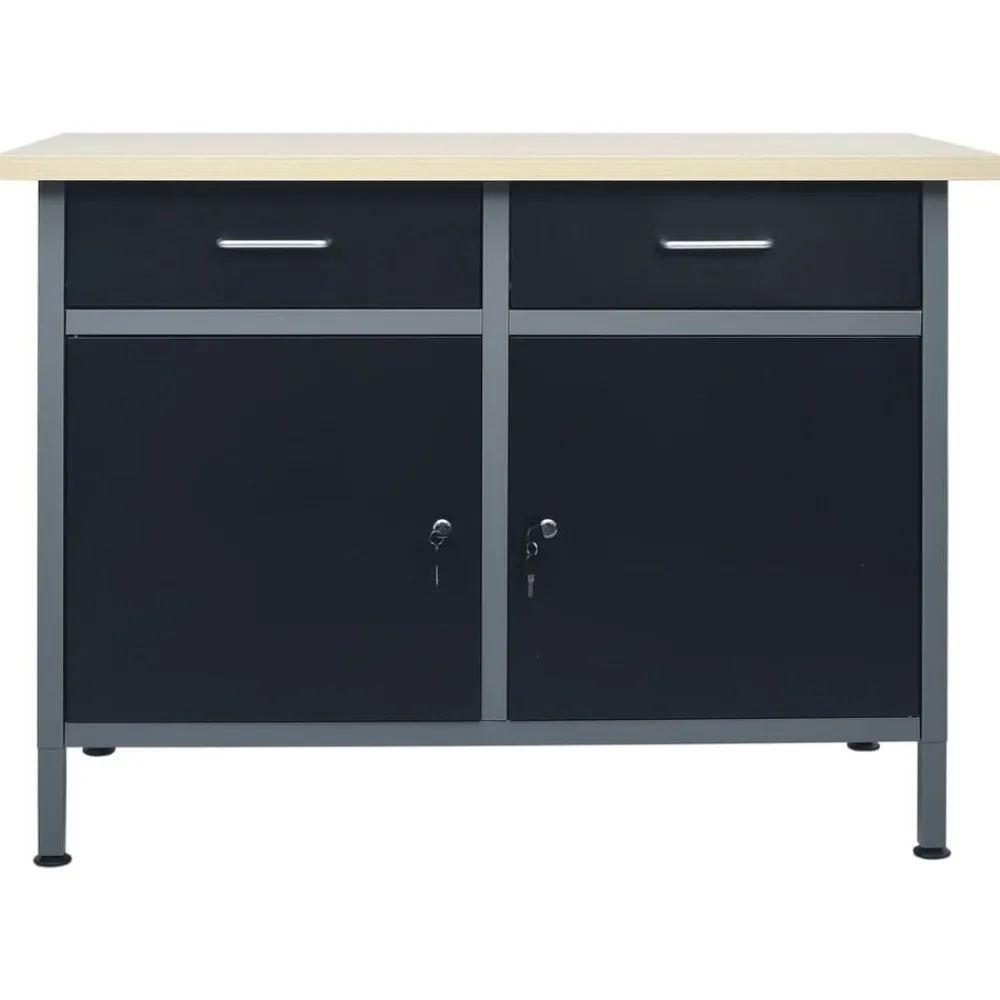 Werkbank 120x60x85 cm staal zwart>vidaXL Hot