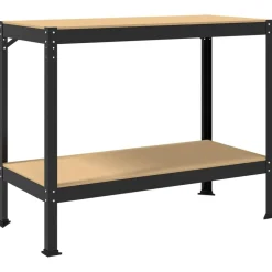 Bouwbeslag*vidaXL Werkbank Zwart 115 x 55 x 91 cm Bewerkt hout en metaal
