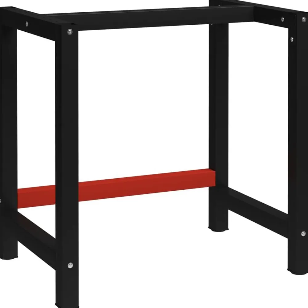 Werkbankframe 80x57x79 cm metaal zwart en rood>vidaXL Sale