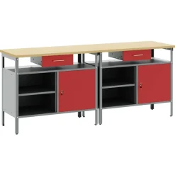Werkbankset met lade 2 pcs en Grijs 200 x 55 x 85 cm>vidaXL Clearance