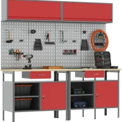Werkbankset met lade 8 pcs en Grijs Gepoedercoat staal><noscript><img width=