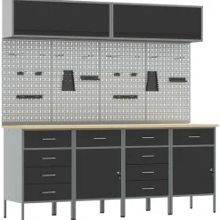 Werkkast set met lade met opslag met slot 10 pcs>vidaXL Sale