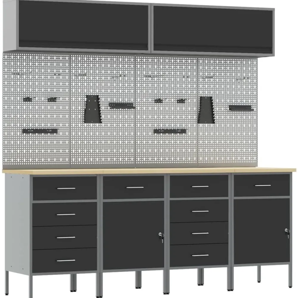 Werkkast set met lade met opslag met slot 10 pcs>vidaXL Sale