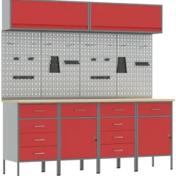 Werkkast set met lade met opslag met slot 10 pcs>vidaXL Hot