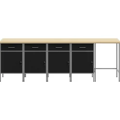 Werkkast set met lade met opslag met slot 5 pcs en Grijs>vidaXL