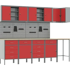 Werkkast set met lade met plank met opslag 12 pcs en Grijs>vidaXL Hot