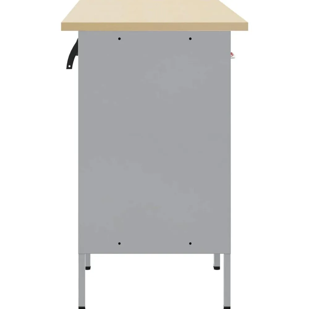Werkkast set met lade met opslag met slot 5 pcs en Grijs>vidaXL Online