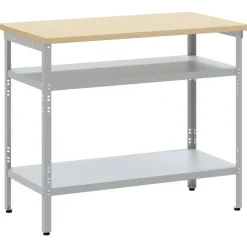 Werktafel met plank Grijs 100 x 55 x 85 cm Gepoedercoat staal>vidaXL Sale