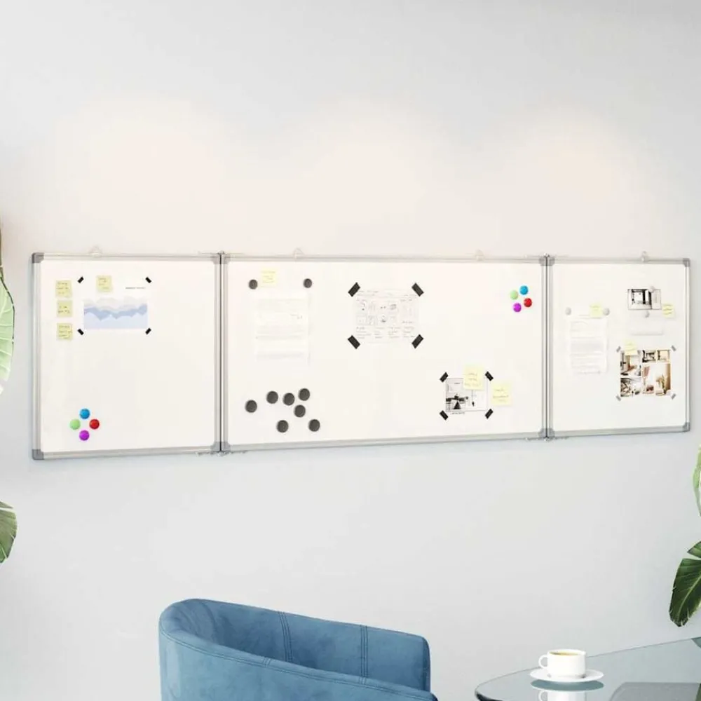 Whiteboard magnetisch inklapbaar 160x40x1,7 cm aluminium>vidaXL Hot