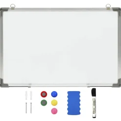 Kantoorartikelen*vidaXL Whiteboard magnetisch 50x35 cm staal wit