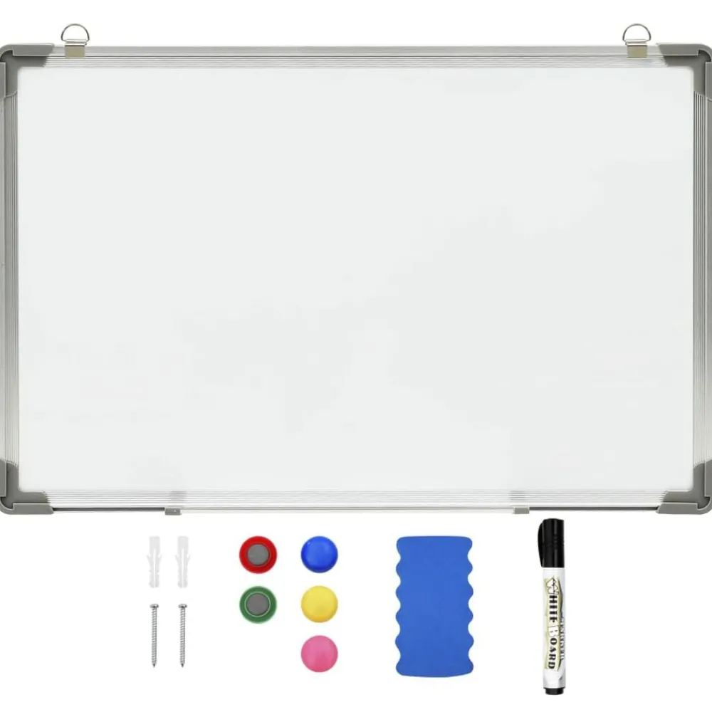 Kantoorartikelen*vidaXL Whiteboard magnetisch 50x35 cm staal wit