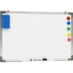 Kantoorartikelen*vidaXL Whiteboard magnetisch 50x35 cm staal wit
