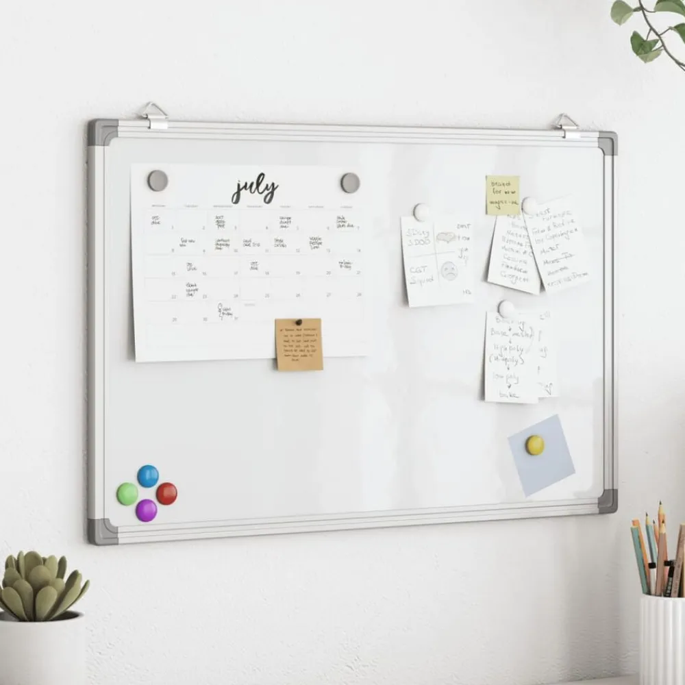 Kantoorartikelen*vidaXL Whiteboard magnetisch 40x30x1,7 cm aluminium