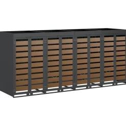 Huishoudelijke Benodigdheden*vidaXL Wieltjesbakopslag voor 4 bakken Antraciet 340 x 77.5 x 115.5 cm