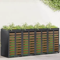 Huishoudelijke Benodigdheden*vidaXL Wieltjesbakopslag voor 4 bakken Antraciet 340 x 77.5 x 115.5 cm