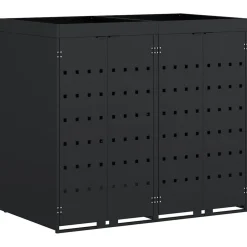Huishoudelijke Benodigdheden*vidaXL Wieltjesbakopslag voor 2 bakken 136 x 77,5 x 121,5 cm Zwart