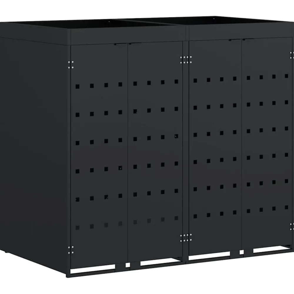 Huishoudelijke Benodigdheden*vidaXL Wieltjesbakopslag voor 2 bakken 136 x 77,5 x 121,5 cm Zwart