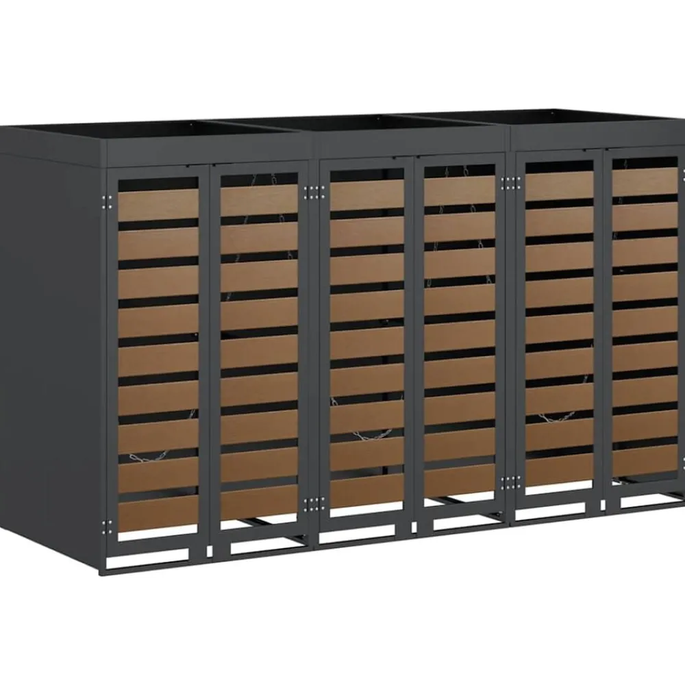 Wieltjesbakopslag voor 3 bakken Antraciet 340 x 77.5 x 115.5 cm>vidaXL Clearance
